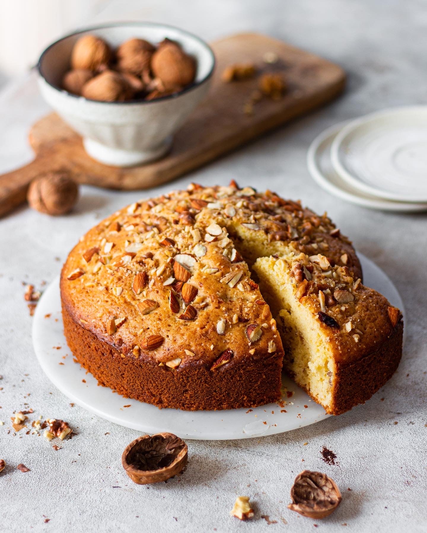Classic Vanilla with Nuts Tea Cake